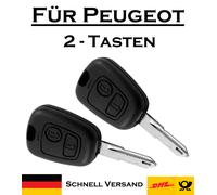 2x Autoschlüssel Gehäuse für Peugeot - Ersatz 2 Tasten PKW Fernbedienung KS24