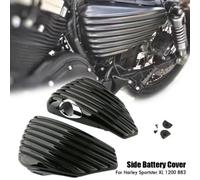 2x Batterie Abdeckung Seitendeckel Öltank für Harley Sportster XL 1200 883 14-20