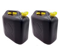 2x Benzinkanister 20L Kraftstoffkanister Reserve Kanister schwarz Kunststoff neu