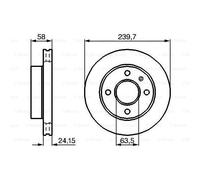 2x Bosch 0 986 478 148 Bremsscheibe für FORD ESCORT 86 ORION I SIERRA GBG GB4
