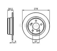 2x Bremsscheibe voll 0 986 478 565 BOSCH für MERCEDES-BENZ 190 SL