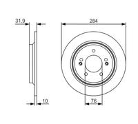 BOSCH Bremsscheibe hinten rechts links voll 284mm für HYUNDAI KIA 0 986 479 V09