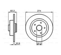 Bosch Bremsscheibe Hinterachse 0 986 478 744 – 274 mm für Renault Laguna II