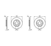 2x BOSCH BREMSSCHEIBEN 266mm VOLL VORNE passend für CITROËN BX PEUGEOT 305 405 |