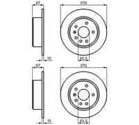 2x Bosch Bremsscheiben Ø270mm Hinten Passend Für Opel Omega Senator Bremsscheibe: A.b.s.: 15818 Aisin: Q6r1915s Ate: 24011001911 Bogap: L8211108 Bo