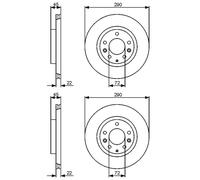 BOSCH Bremsscheibe vorne rechts links belüftet 290mm für MAZDA 0 986 479 474