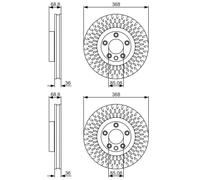 2x Bosch Bremsscheiben Ø368mm Vorne Passend Für Porsche Cayenne Vw Touareg Bremsscheibe: A.b.s.: 18020 Ate: 24013601111 Blue Print: Adbp430058 Bosc