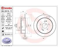 2x BREMBO 08.D415.11 Bremsscheibe für SSANGYONG