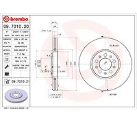 2x BREMBO 09.7010.21 Bremsscheibe für AUDI SEAT SKODA VW