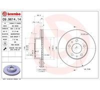 2x BREMBO Bremsscheibe 09.9614.14 für PEUGEOT