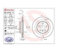 2X Brembo Bremsscheibe Hinterachse Prime Line - Uv Coated für Bmw