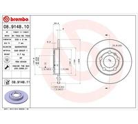 BREMBO Bremsscheibe 08914811 239mm 9mm für Audi