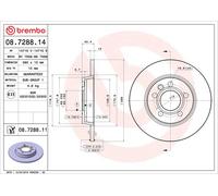 2x BREMBO Bremsscheibe PRIME 08.7288.14 für TRANSPORTER VW 7DB 70B T4 MULTIVAN