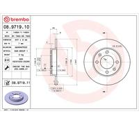 2x BREMBO Bremsscheibe PRIME 08.9719.10 für C2 XSARA BERLINGO CITROËN PEUGEOT 3A