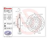 2x BREMBO Bremsscheibe 09.A200.1X für Golf V Schrägheck (1K1) 48mm 310mm