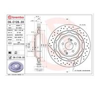 2x Brembo Scheibenbremse hinten A2224232012 09.C128.33