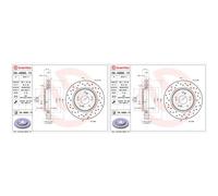 2x Brembo Xtra Sportbremsscheiben 293mm Gelochtinnenbel. Vorne Passend Für Hond Bremsscheibe: A.b.s.: 17962 Abakus: 23103301 Aisin: C6f129s Ap Xen