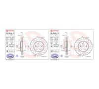 2x Brembo Xtra Sportbremsscheiben 296mm Gelochtinnenbel. Vorne Passend Für Hond Bremsscheibe: A.b.s.: 17962 A.b.s.: 19084 Abakus: 23103397 Acura: