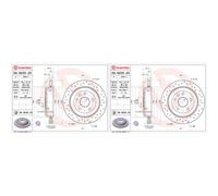 2x Brembo Xtra Sportbremsscheiben 330mm Gelochtinnenbel. Hinten Passend Für Dod Bremsscheibe: A.b.s.: 18223 Aisin: P6r1723s Ashika: 6109907c Blue
