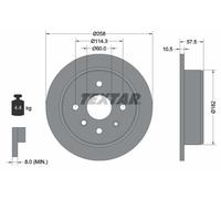 TEXTAR Bremsscheibe hinten rechts links voll 258mm für BAOJUN (SGMW) SUZUKI DAEWOO BUICK (SGM) 92163003