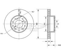 2x Bremsscheibe Ø280mm vorne belüftet für Fiat Ducato Kasten 130 Multijet