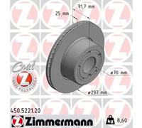 ZIMMERMANN Bremsscheibe COAT Z vorne rechts/links außenbelüftet Ø297 mm für Land Rover 450.5221.20