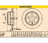 2x Bremsscheibe BARUM BAR10228 passend für MERCEDES-BENZ