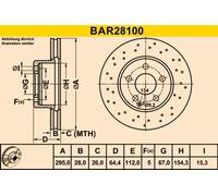 2x Bremsscheibe BARUM BAR28100 passend für MERCEDES-BENZ