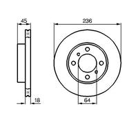 2x Bremsscheibe belüftet 0 986 478 572 BOSCH für MITSUBISHI PROTON