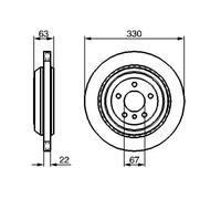 BOSCH Bremsscheibe 0986479285 belüftet 330mm 22mm für Mercedes