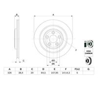 2x Bremsscheibe belüftet 0 986 479 628 BOSCH für JAGUAR XF I S-TYPE II XJ