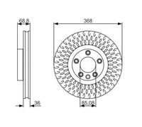 BOSCH Bremsscheibe 0986479a33 belüftet 368mm 36mm für VW