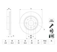 BOSCH 0 986 479 E34 Brake Disc for BOGDAN,LADA