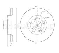 Metelli Bremsscheibe 23-0503C vorne rechts/links belüftet 282 mm für ACURA HONDA