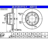 2x Bremsscheibe belüftet 24.0120-0112.1 ATE für PORSCHE 924 928 944