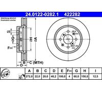 2x Bremsscheibe belüftet 24.0122-0282.1 ATE für SUZUKI SWIFT IV