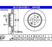 2x Bremsscheibe belüftet 24.0124-0185.1 ATE für KIA SHUMA II Stufenheck SHUMA I
