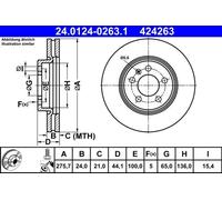 Bremsscheibe ATE 24.0124-0263.1 vorne, belüftet, hochkarbonisiert, 1 Stück