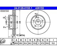 Bremsscheibe Vorderachse ATE 24.0128-0155.1