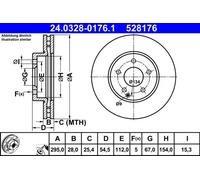 Bremsscheibe ATE Power Disc 24.0328-0176.1, 1 Stück