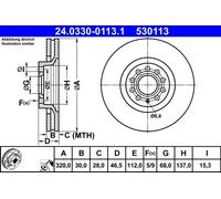 ATE Bremsscheibe Vorderachse u.a. für AUDI, SEAT