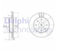 DELPHI Bremsscheibe bg3555 234mm 16mm für TOYOTA PERODUA DAIHATSU