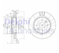 DELPHI Bremsscheibe vorne rechts links belüftet 258mm für KIA BG3803