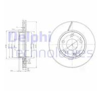 Bremsscheiben DELPHI BG3845C vorne, belüftet, 2 Stück