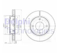 DELPHI Bremsscheibe bg3987 256mm 24mm für MITSUBISHI SMART