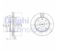 DELPHI Bremsscheibe vorne rechts links belüftet 256mm für DAEWOO BUICK (SGM) CHEVROLET BG4003