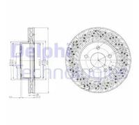 DELPHI Bremsscheibe vorne rechts links Gelocht 295mm für BEIJING BENZ (BBDC) MERCEDES-BENZ BG4142C