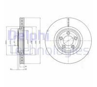 DELPHI Bremsscheibe vorne rechts links belüftet 326mm für JAGUAR BG4203C