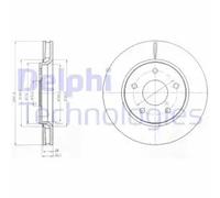 DELPHI Bremsscheibe vorne rechts links belüftet 302mm für DODGE FIAT CHRYSLER BG4248