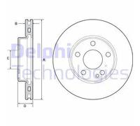 Delphi Bremsscheibe BG4554C – vorne belüftet 280 mm
